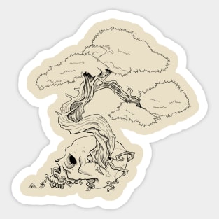 Bonsai Skull Ink Sticker